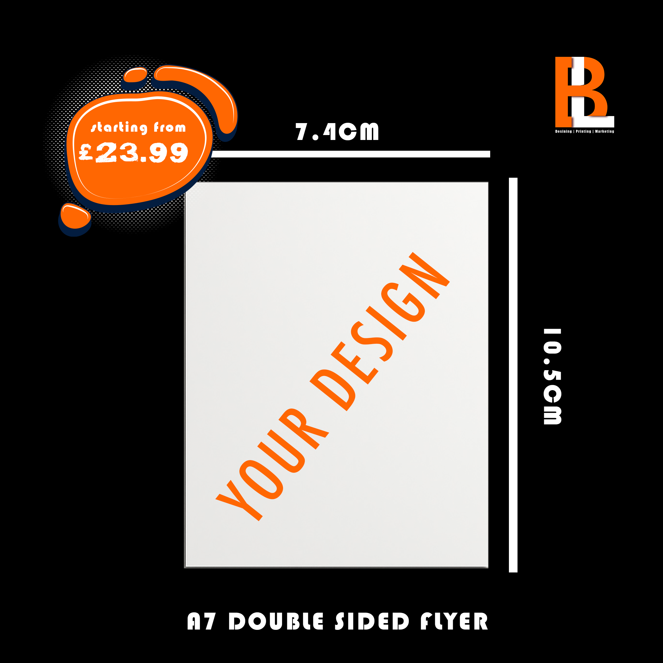 Flyers A7 — 200gsm Glossy Or Silk (Double‑Sided)  — Design + Print