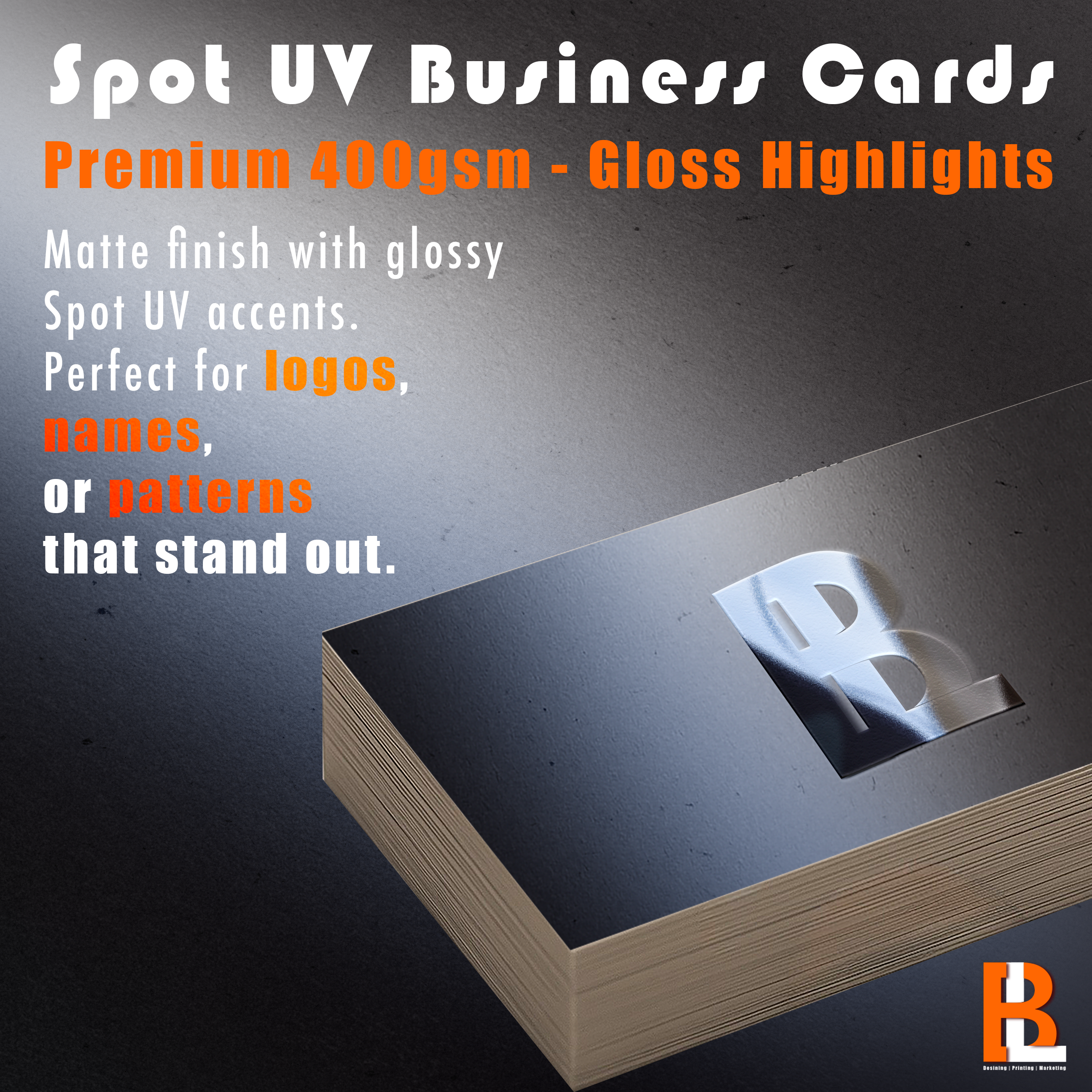 Premium Spot UV Business Cards — Design + Print